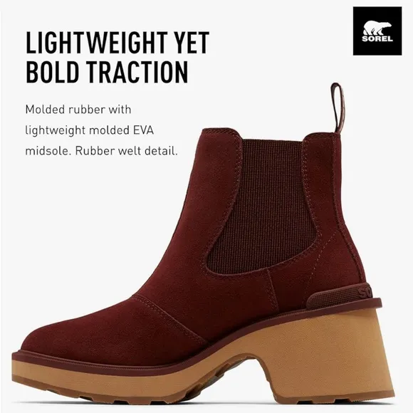 Sorel Women's Hi-Line Heel Chelsea Boots US11 Spice, Tawny Buff $190