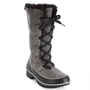 Sorel Women’s Tivoli High II Snow Boots in Grey Houndstooth US Size 6