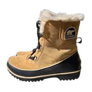 Sorel Women's Tivoli Ii Winter Snow Boots with Fur Trim Tan Black Women's 8.5