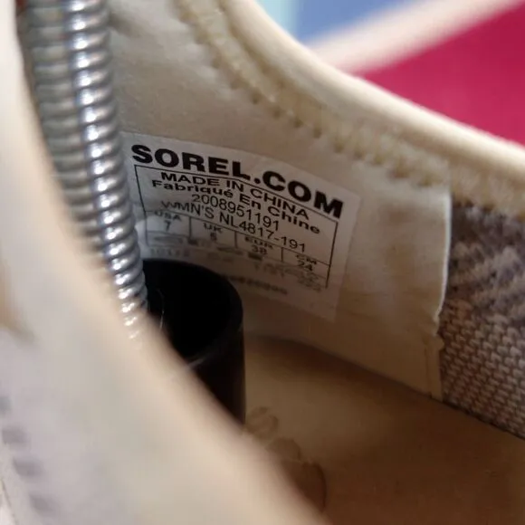 Sorel Explorer Defy Low Top Sneakers Chalk Sea Salt NL4817-191 Women's 7 US
