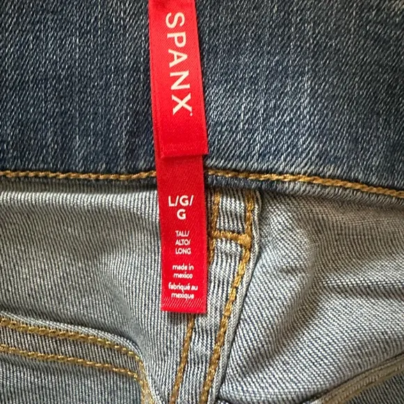 SPANXshape™ EveryWear Seamed-Front Wide Leg Jeans, Vintage Indigo Sz Large Tall