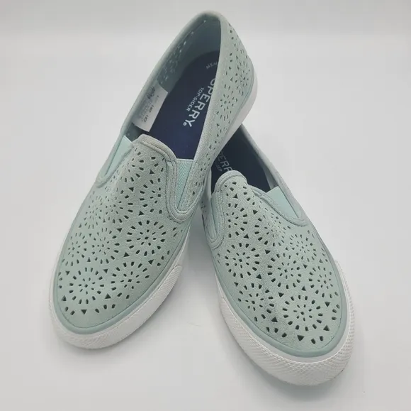 Sperry Seaside Perforated Baby Blue Sneakers
