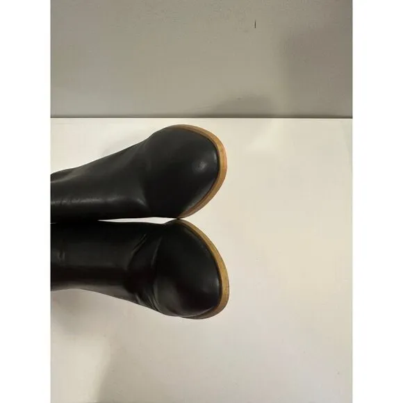 Sseko Women's Genuine Leather Zip Up Back Two-Toned Heeled V Boots Size 10