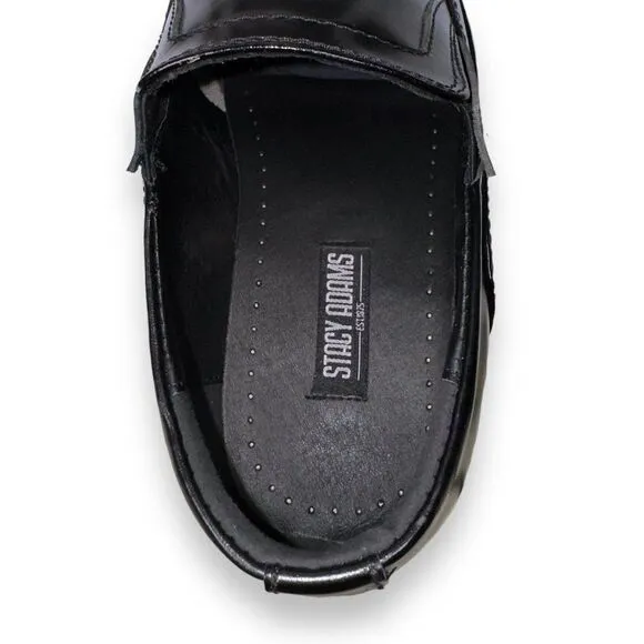 Stacy Adams Felton Square Toe Dress Loafers Black 20113-001 Men's 8M