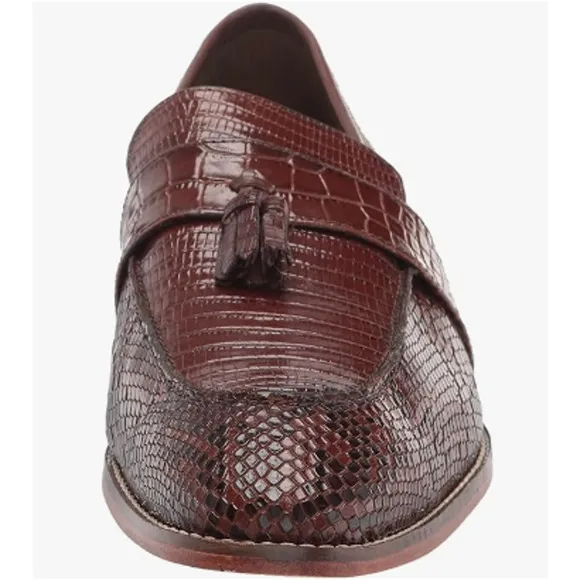 STACY ADAMS Mens Pacetti Tassel Slip on Loafer, Cognac, 8 US *