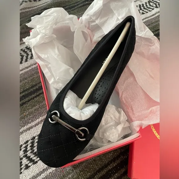 STACY QUILETED SUEDE BALLET FLAT VANELI