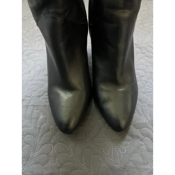 Steve Madden Black Tribune Vintage Leather Slouchy Boots Almond Toe SZ 10M Sexy