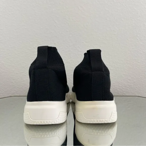 STEVE MADDEN Black White Stretch Knit Taffey High Top Sock Jogger Sneakers