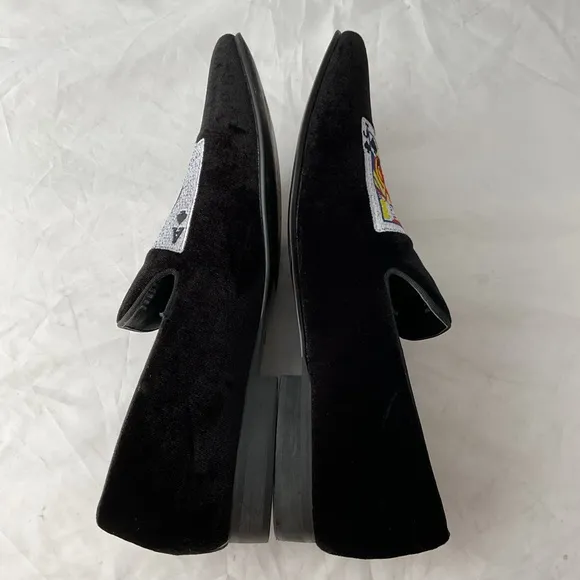 Steve Madden Formal Black Velvet Slip On Blackjack Loafers Men’s Size 8.5