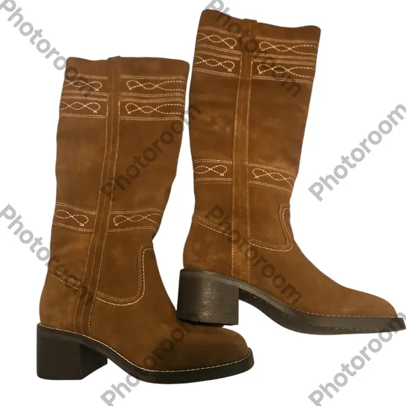 STEVE MADDEN GRETCHEN WOMEN Brown Suede Knee-High Boots SIZE 6M