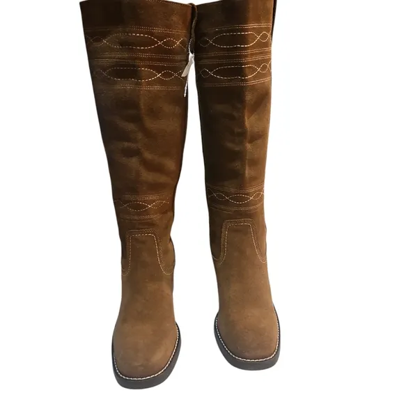STEVE MADDEN GRETCHEN WOMEN Brown Suede Knee-High Boots SIZE 6M