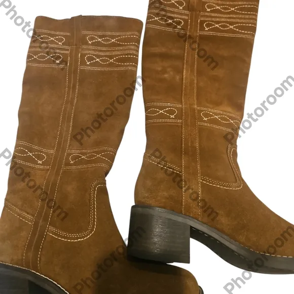 STEVE MADDEN GRETCHEN WOMEN Brown Suede Knee-High Boots SIZE 6M