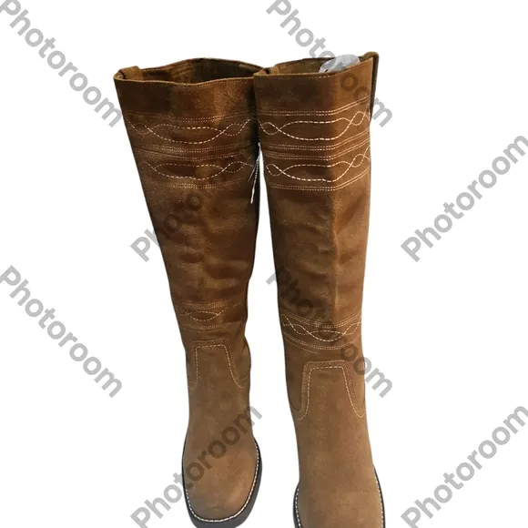STEVE MADDEN GRETCHEN WOMEN Brown Suede Knee-High Boots SIZE 6M