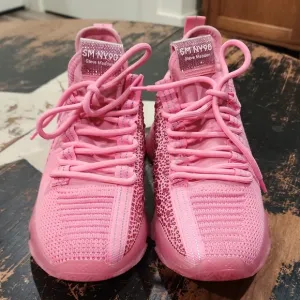 Steve Madden Maxima Hot Pink Platform Rhinestone Sneakers size 10 Womens
