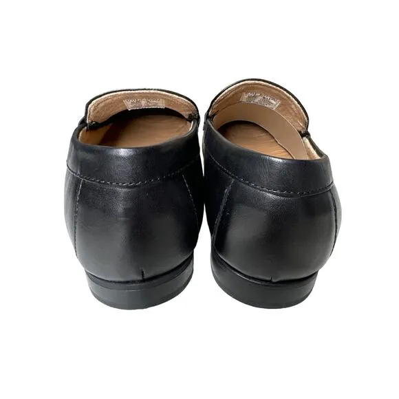 Steve Madden perfct black leather slip on loafers