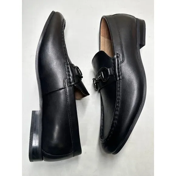 Steve Madden perfct black leather slip on loafers