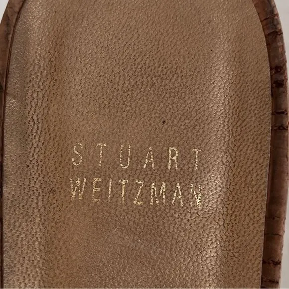 Stuart Weitzman animal print heeled slides size 8