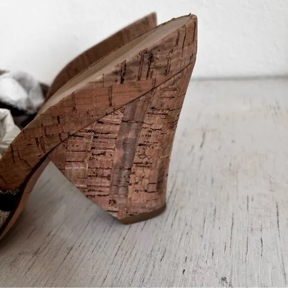 Stuart Weitzman animal print heeled slides size 8