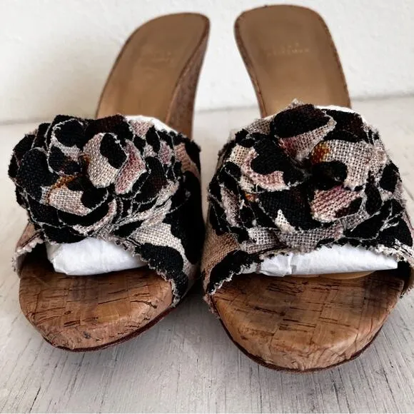 Stuart Weitzman animal print heeled slides size 8