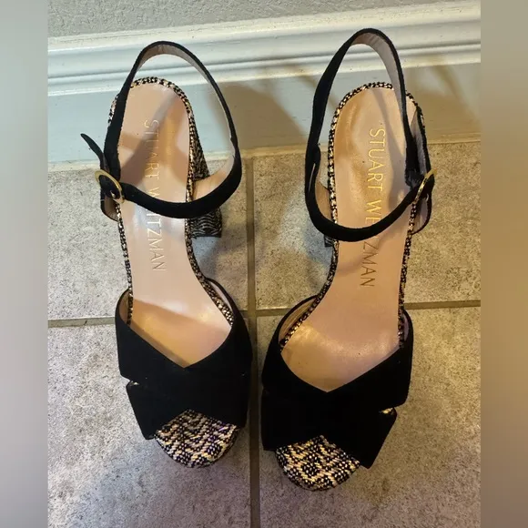 Stuart Weitzman Block Platform Heel Size 7 1/2