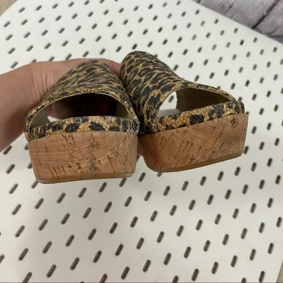 Stuart Weitzman Flatout Leopard Print Platform Wedge Slide Sandals - 6.5