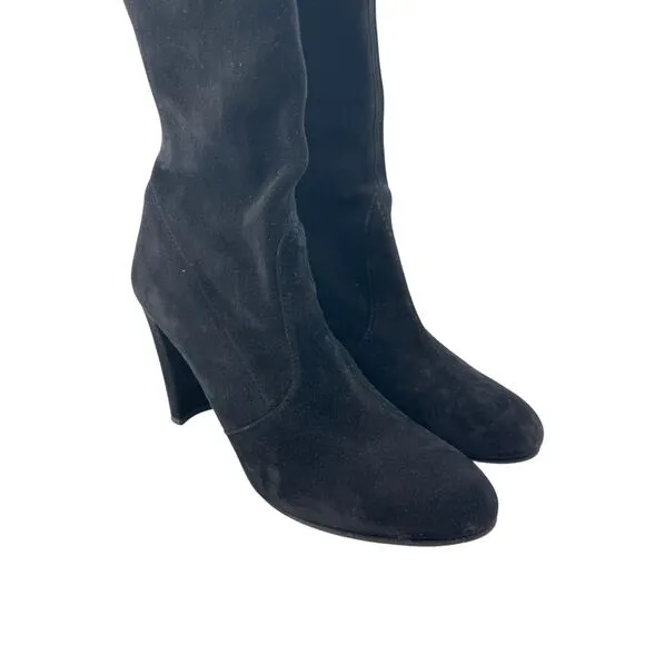 Stuart Weitzman Highland Over The Knee Boot Black Suede  Size 7.5 Narrow