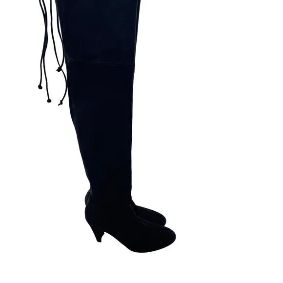 Stuart Weitzman Highland Over The Knee Boot Black Suede  Size 7.5 Narrow