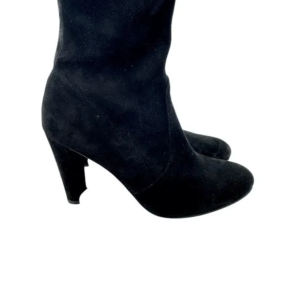 Stuart Weitzman Highland Over The Knee Boot Black Suede  Size 7.5 Narrow