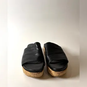 Stuart Weitzman Leather &amp; Cork Slides size 5.5