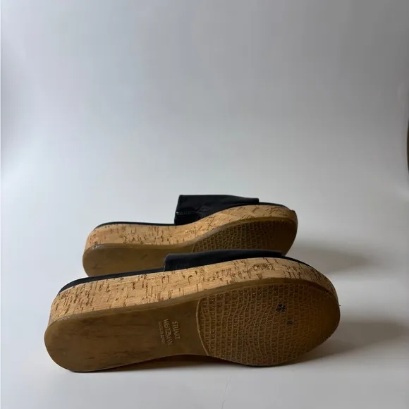 Stuart Weitzman Leather &amp; Cork Slides size 5.5
