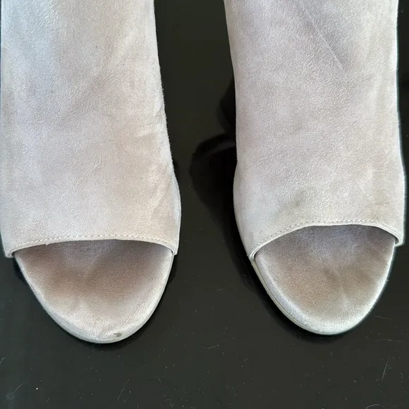 Stuart Weitzman Midler Suede Heel Sandals Nude Blush Tan 7.5