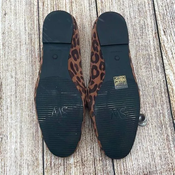 Stuart Weitzman Payson Pearl‎ Women's Size 7 B Suede Cheetah Print Loafer Flats
