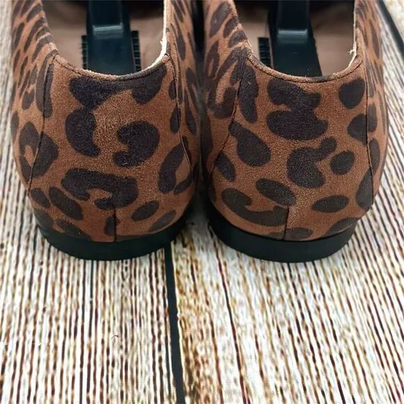 Stuart Weitzman Payson Pearl‎ Women's Size 7 B Suede Cheetah Print Loafer Flats