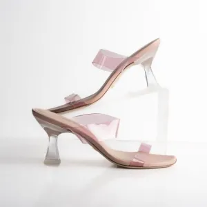 Stuart Weitzman Womens Kristal Clear Sandals Slides US 9.5 EU 40 Light Pink NWD