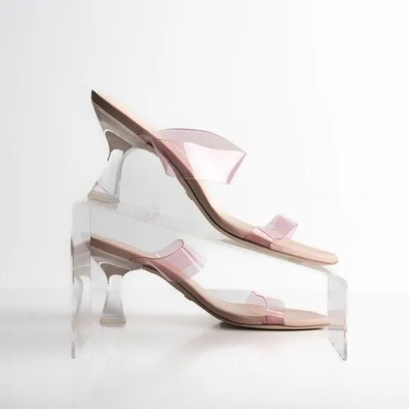 Stuart Weitzman Womens Kristal Clear Sandals Slides US 9.5 EU 40 Light Pink NWD