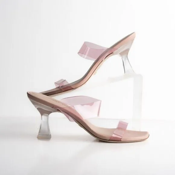 Stuart Weitzman Womens Kristal Clear Sandals Slides US 9.5 EU 40 Light Pink NWD