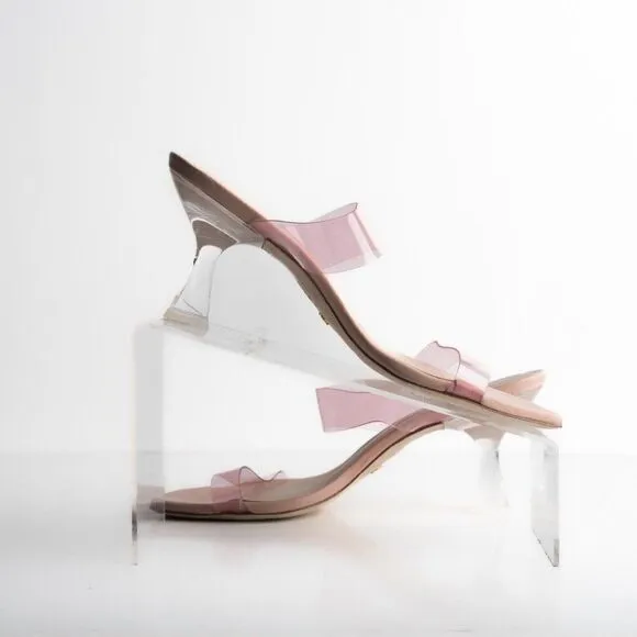 Stuart Weitzman Womens Kristal Clear Sandals Slides US 9.5 EU 40 Light Pink NWD