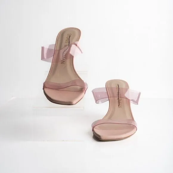 Stuart Weitzman Womens Kristal Clear Sandals Slides US 9.5 EU 40 Light Pink NWD