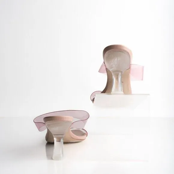 Stuart Weitzman Womens Kristal Clear Sandals Slides US 9.5 EU 40 Light Pink NWD