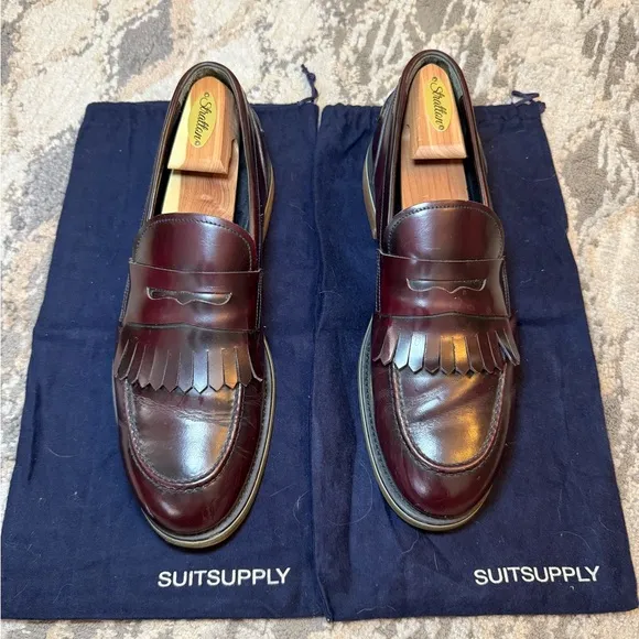 Suitsupply Formal Shoes Men's EU 42 US 9 Tassel Leather Slip On Made In Italy