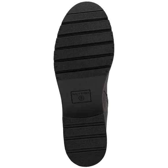 Sun   Stone Brinley Strapped Lug-Sole Boots Charcoal