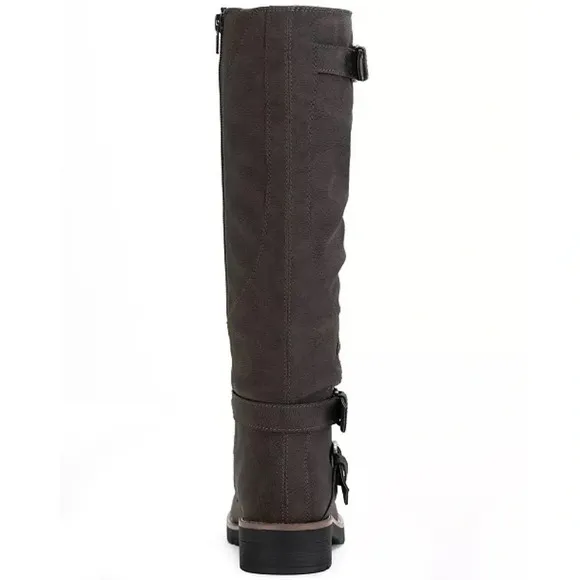 Sun   Stone Brinley Strapped Lug-Sole Boots Charcoal