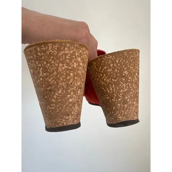 Sundance Suede Cork Wedge Slide Sandals -Size 39