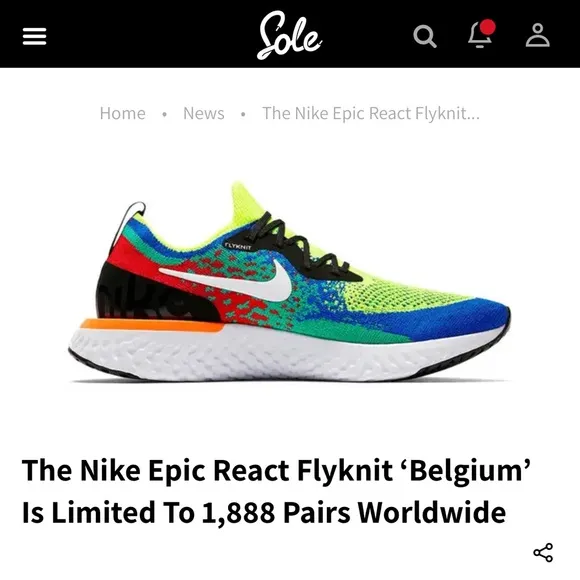 SUPER LIMITED EDITION Nike Epic React “Belgium” Sneakers!