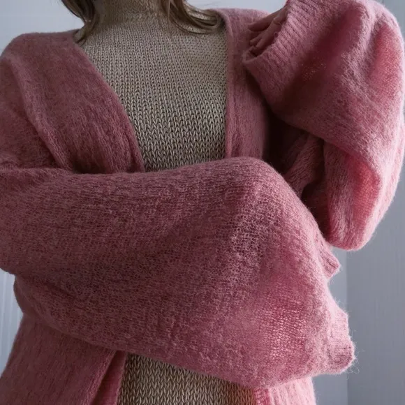Super soft dusty rose longline lightweight cardigan