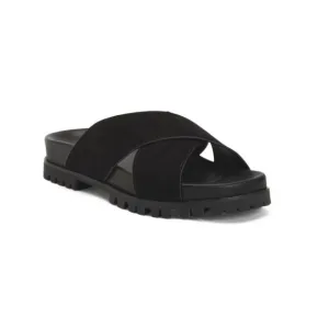 TAMARA MELLON Black Made In Spain Suede Dwell Cross Band Sandals