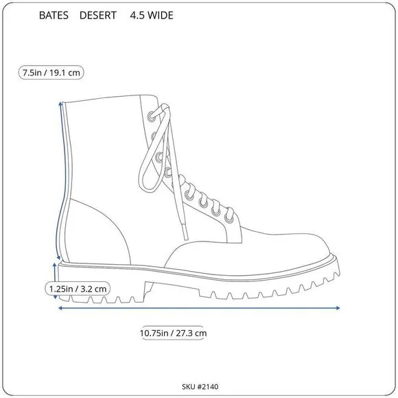 Tan Bates Uniform Footwear Boots 4.5 WIDE UNISEX SEE MEASUREMENTS GORE-TEX NEW