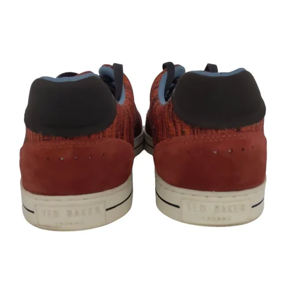 TED BAKER LONDON Chinat Knit Suede Sneakers Mens EU 44 US 11 Rust Black Shoe