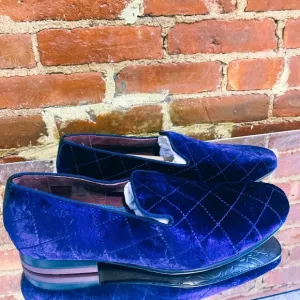 Ted Baker Quilted Velvet Loafers in Deep Blue