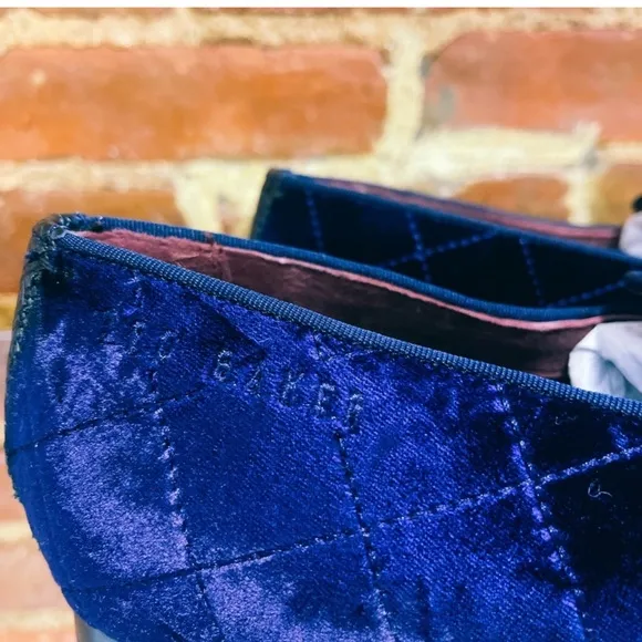 Ted Baker Quilted Velvet Loafers in Deep Blue